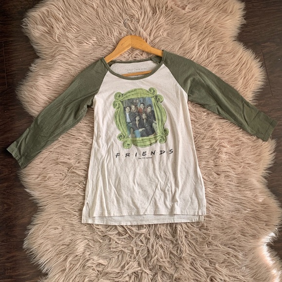 Love Tribe F.R.I.E.N.D.S Green and White Raglan Tee - Picture 1 of 6